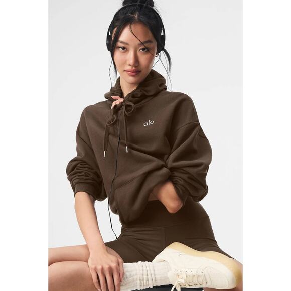 Alo Accolade Espresso Hoodie Pullover Sweater Size XS - Picture 5 of 5